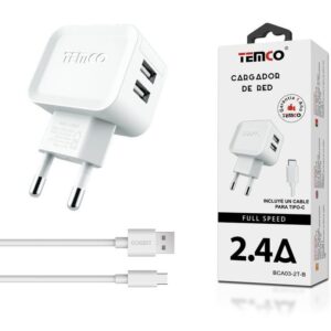 Cargador de red 2xUSB 2.4A + TIPO C